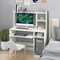 2-in-1 Computer Desk with Open Storage Shelves and Keyboard CPU Stand